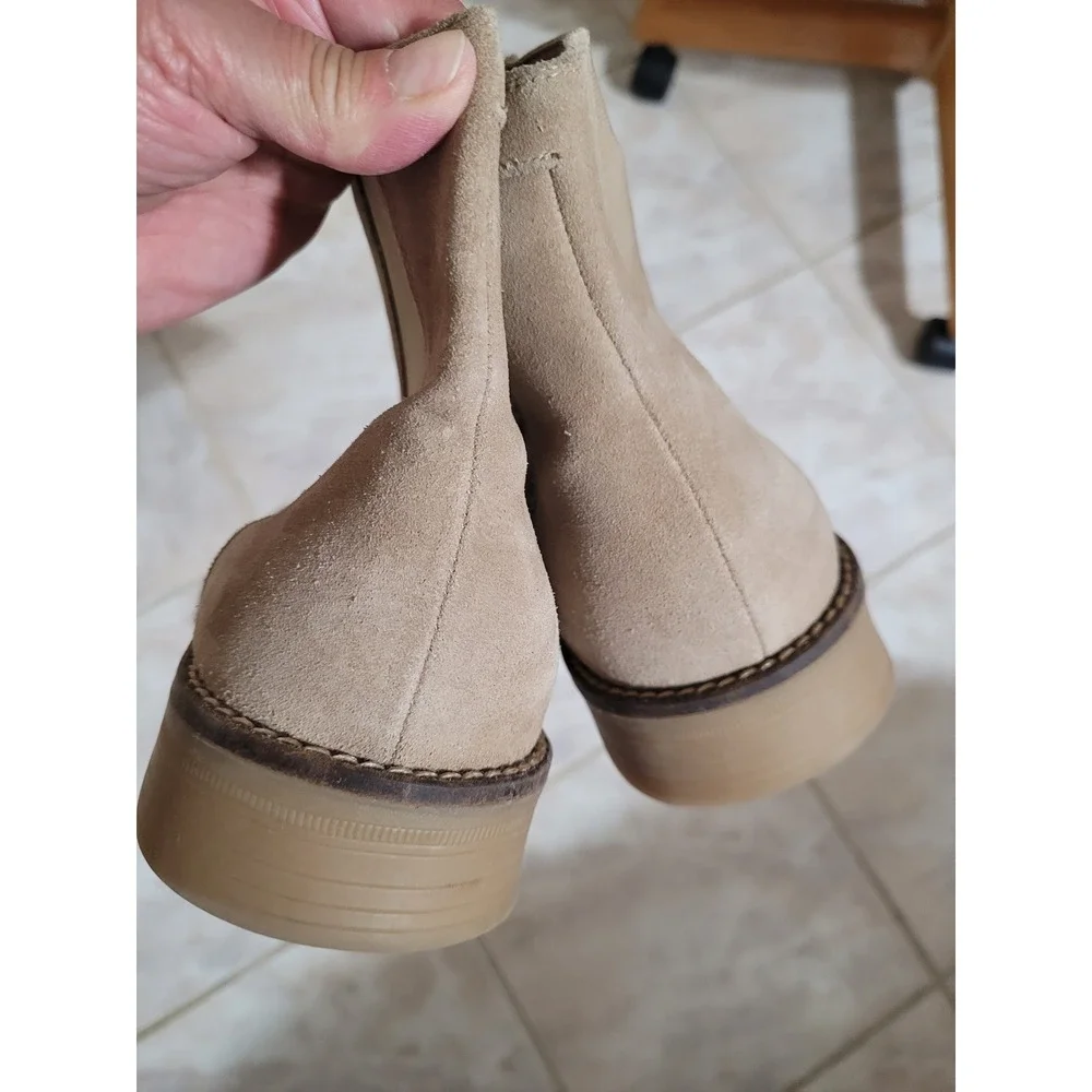 Zara Men Beige Suede Chelsea Boots Size 45 US Size 11-11.5 Sand Ankle Boot